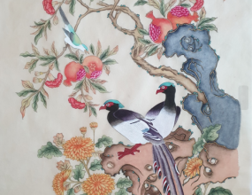 화조도!꽃과 새를 주제로 한 민화!한쌍의 새와 다양한 꽃을 함께 그려 부부 화합, 풍요, 장수 등 좋은 뜻을 담고 있습니다~누구나 쉽게 그릴 수 있어요~도전해보세요~!